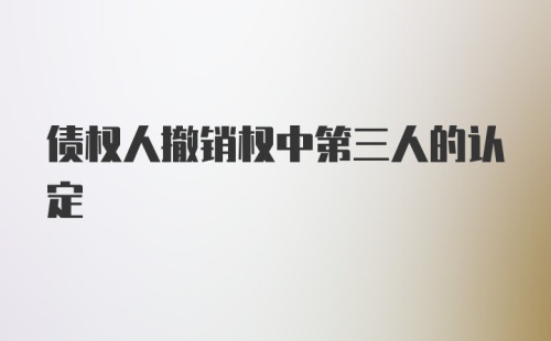 债权人撤销权中第三人的认定