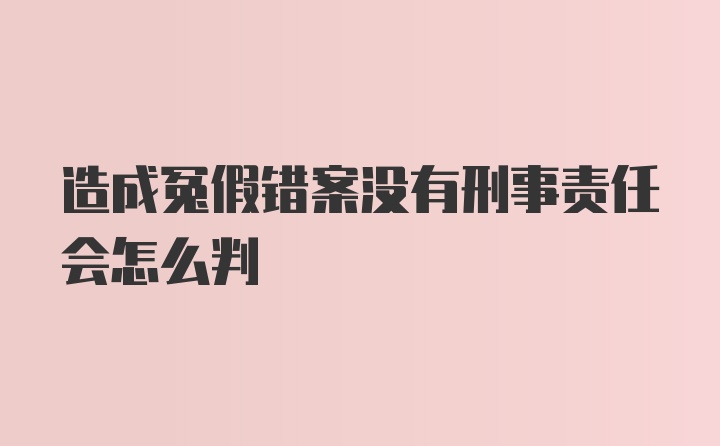 造成冤假错案没有刑事责任会怎么判