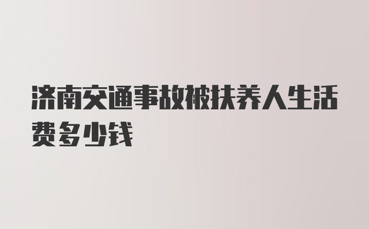 济南交通事故被扶养人生活费多少钱