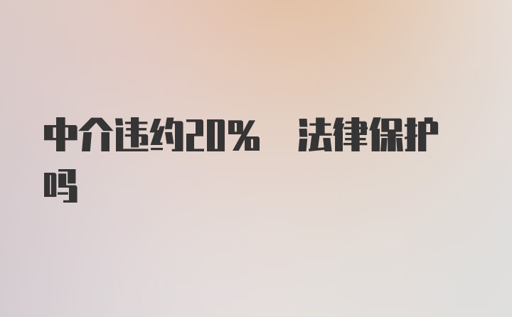 中介违约20% 法律保护吗