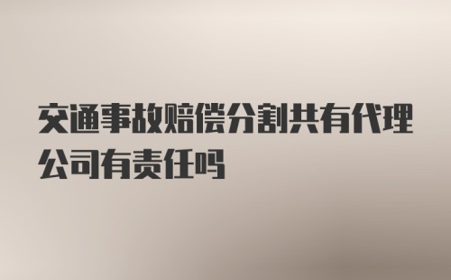 交通事故赔偿分割共有代理公司有责任吗