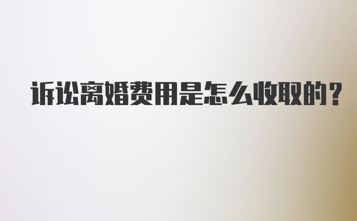 诉讼离婚费用是怎么收取的？