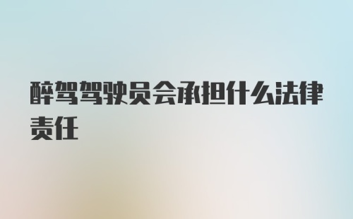 醉驾驾驶员会承担什么法律责任