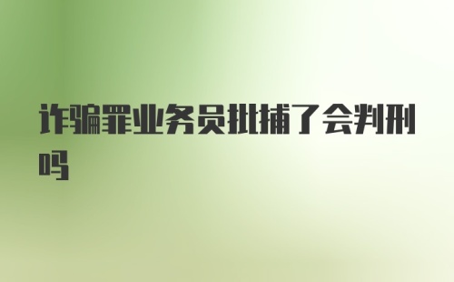 诈骗罪业务员批捕了会判刑吗