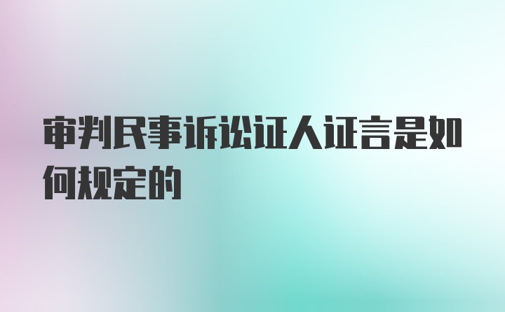 审判民事诉讼证人证言是如何规定的