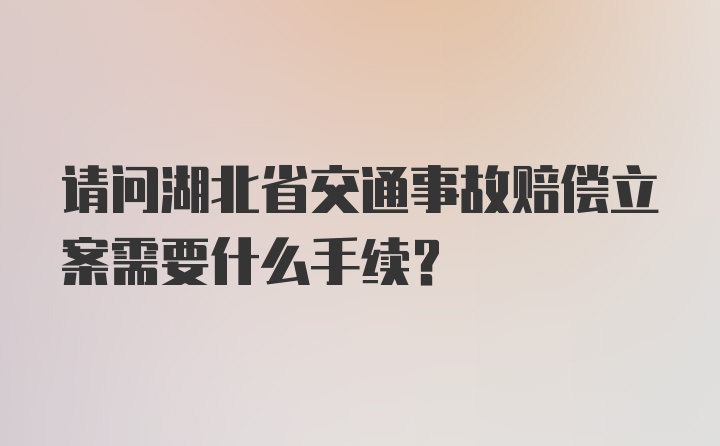 请问湖北省交通事故赔偿立案需要什么手续?