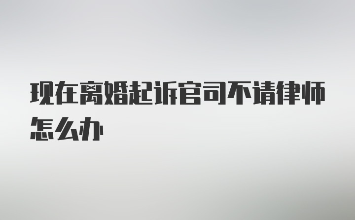 现在离婚起诉官司不请律师怎么办