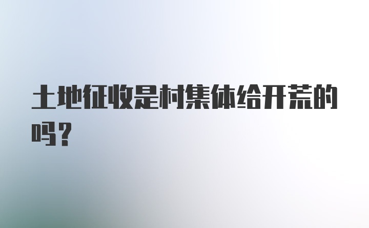 土地征收是村集体给开荒的吗？