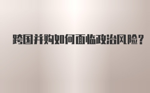 跨国并购如何面临政治风险？