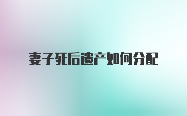 妻子死后遗产如何分配