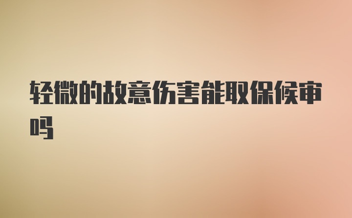 轻微的故意伤害能取保候审吗