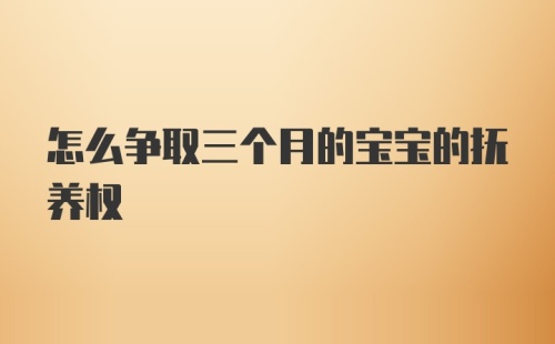 怎么争取三个月的宝宝的抚养权