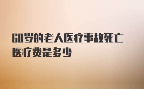 60岁的老人医疗事故死亡医疗费是多少