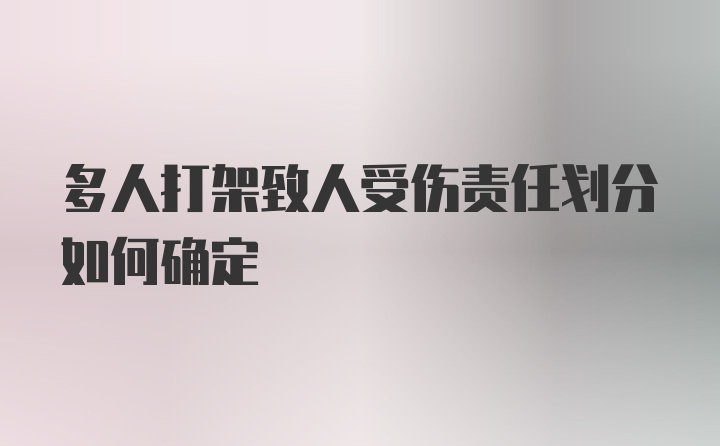 多人打架致人受伤责任划分如何确定