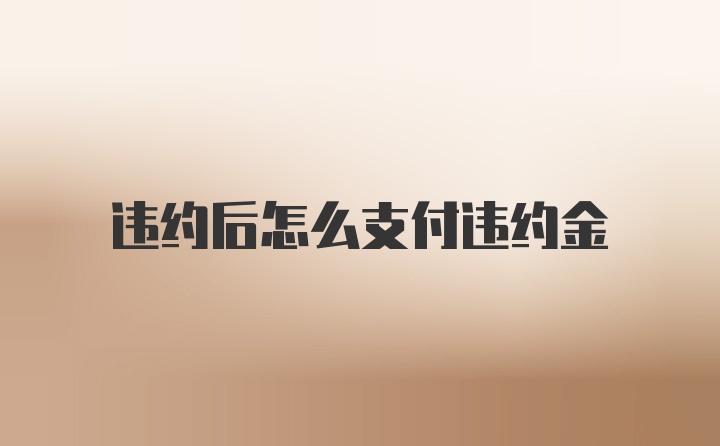 违约后怎么支付违约金