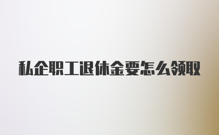 私企职工退休金要怎么领取