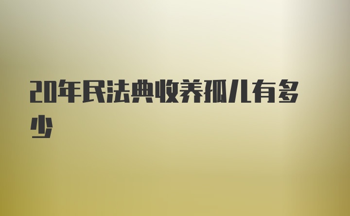 20年民法典收养孤儿有多少