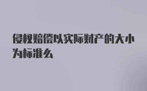 侵权赔偿以实际财产的大小为标准么