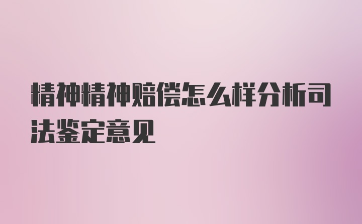 精神精神赔偿怎么样分析司法鉴定意见