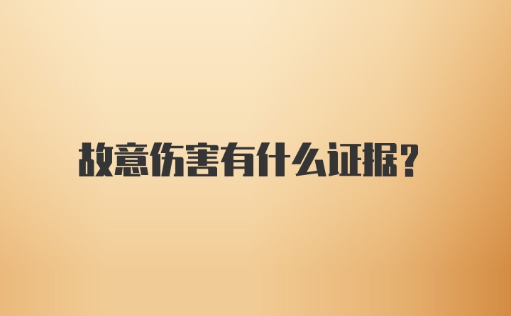 故意伤害有什么证据？