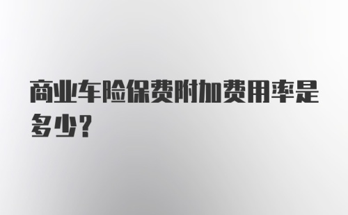 商业车险保费附加费用率是多少？