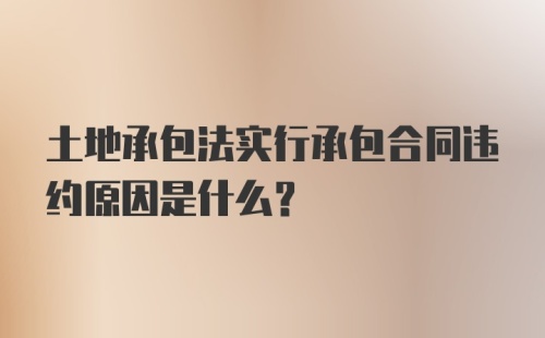 土地承包法实行承包合同违约原因是什么？