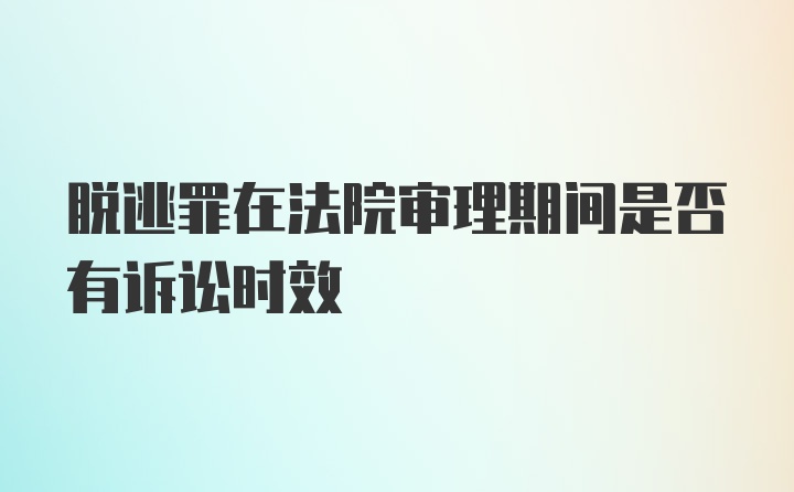 脱逃罪在法院审理期间是否有诉讼时效