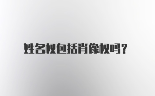 姓名权包括肖像权吗？