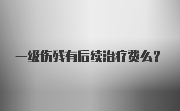 一级伤残有后续治疗费么？