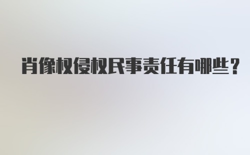 肖像权侵权民事责任有哪些？