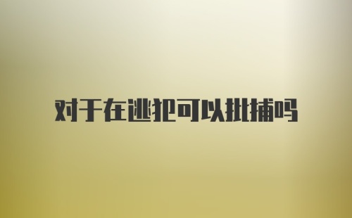 对于在逃犯可以批捕吗