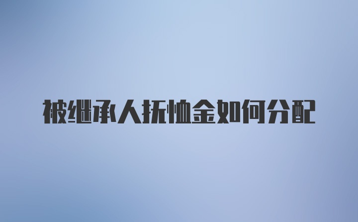 被继承人抚恤金如何分配