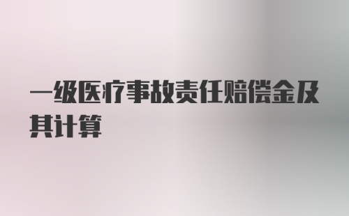 一级医疗事故责任赔偿金及其计算