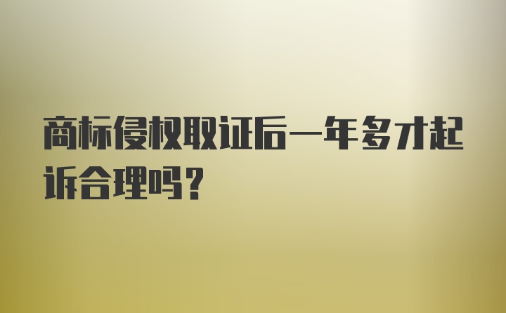 商标侵权取证后一年多才起诉合理吗？