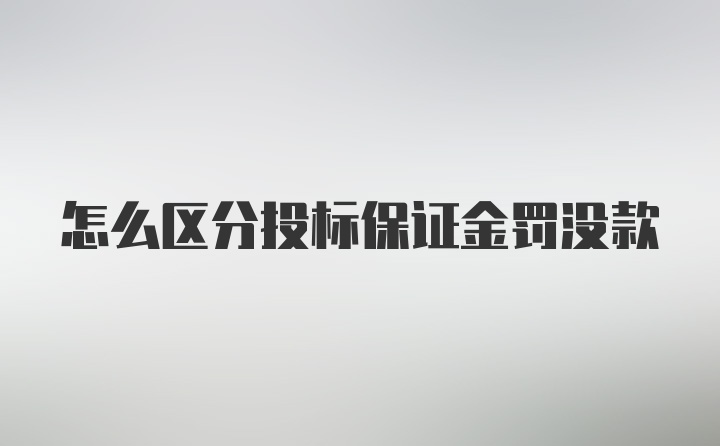 怎么区分投标保证金罚没款