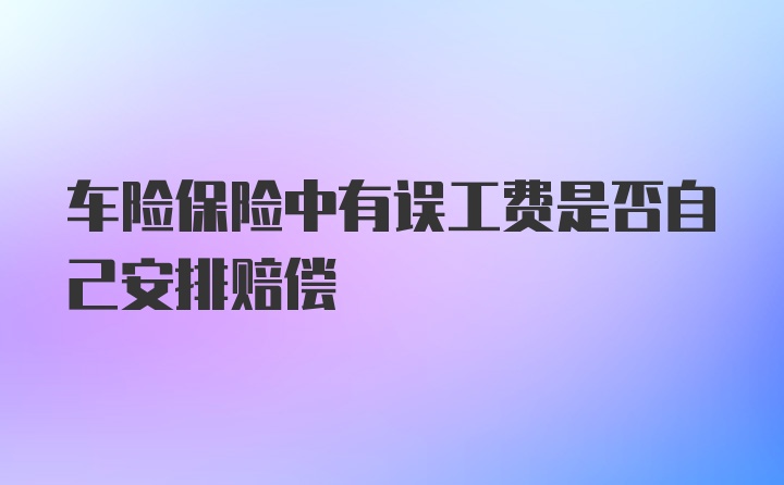 车险保险中有误工费是否自己安排赔偿