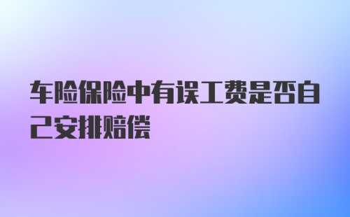 车险保险中有误工费是否自己安排赔偿