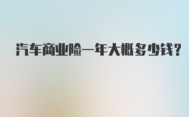 汽车商业险一年大概多少钱?