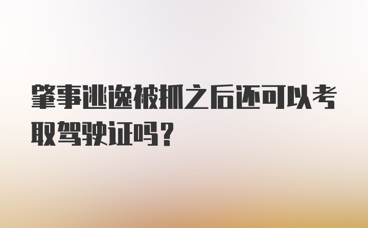 肇事逃逸被抓之后还可以考取驾驶证吗?