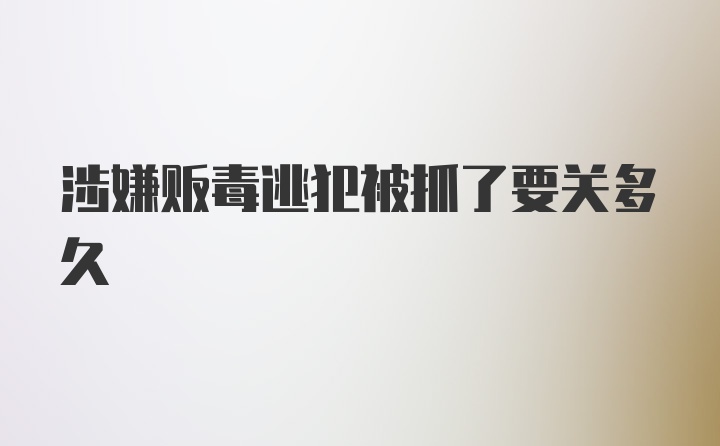 涉嫌贩毒逃犯被抓了要关多久