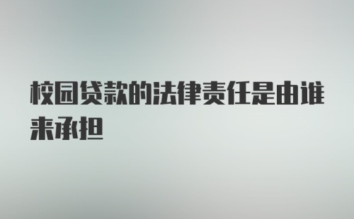 校园贷款的法律责任是由谁来承担