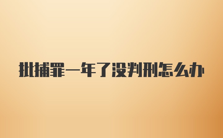 批捕罪一年了没判刑怎么办