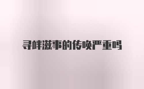 寻衅滋事的传唤严重吗