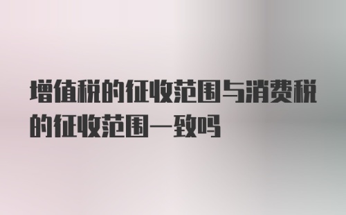 增值税的征收范围与消费税的征收范围一致吗