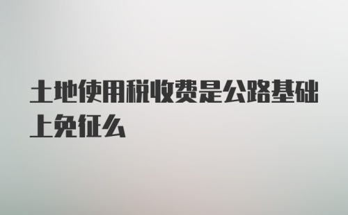 土地使用税收费是公路基础上免征么