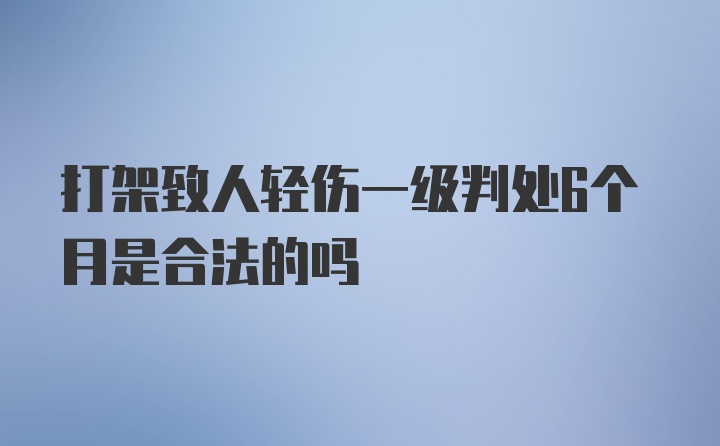 打架致人轻伤一级判处6个月是合法的吗