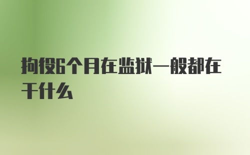 拘役6个月在监狱一般都在干什么