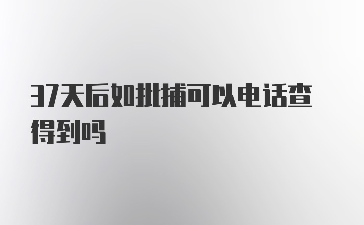 37天后如批捕可以电话查得到吗