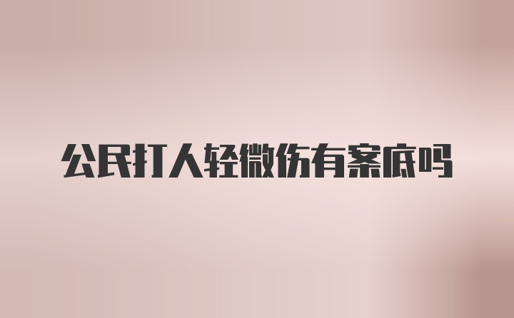 公民打人轻微伤有案底吗