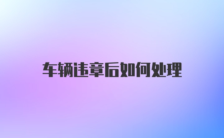 车辆违章后如何处理